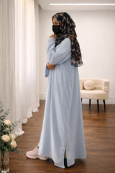 Celestial Starburst Abaya – Delicate Beaded Bodice & Fluid A-Line Cut