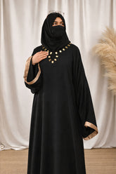Black Stone-Neck Abaya