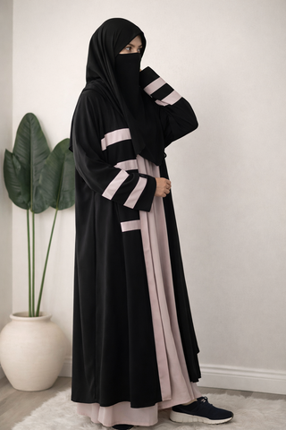 Adjustable Tie-Waist Butterfly Abaya – Elegant Flowing Crepe