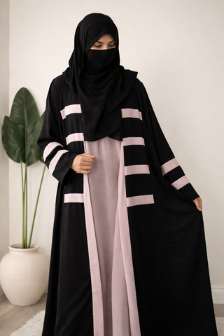Adjustable Tie-Waist Butterfly Abaya – Elegant Flowing Crepe