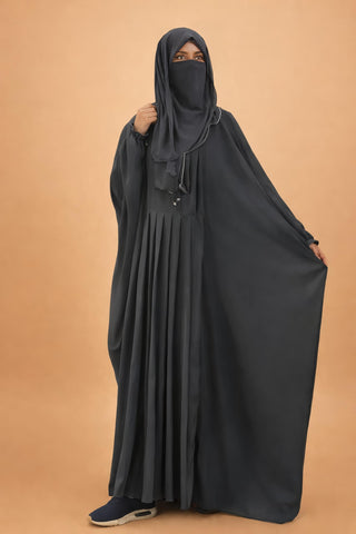 Butterfly Frock Abaya – Heavy Pleated Maxi Gown with Elastic Cuffs